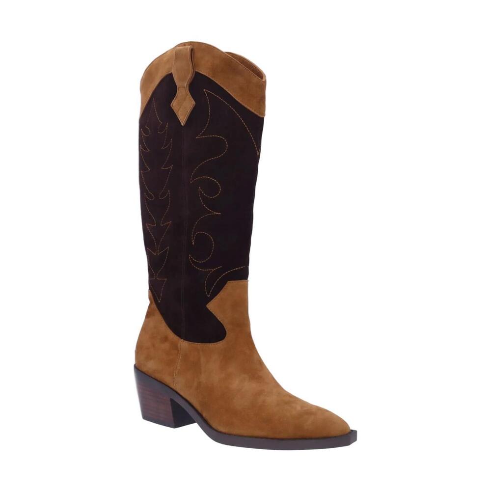 NEW L'AMOUR DES PIEDS women's veera block heel boots in brown multi